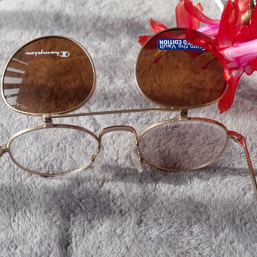 Gold Rimless Sunglasses - Picture 9 of 12
